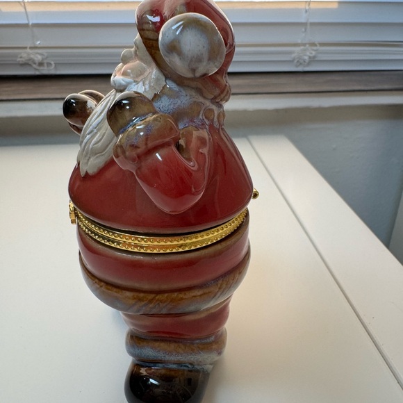 Festive vintage Santa Claus hinge trinket box - Picture 10 of 13